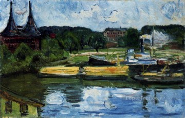 エドヴァルド・ムンク Painting - ホルステントールのあるリューベック港 1907年 エドヴァルド・ムンク